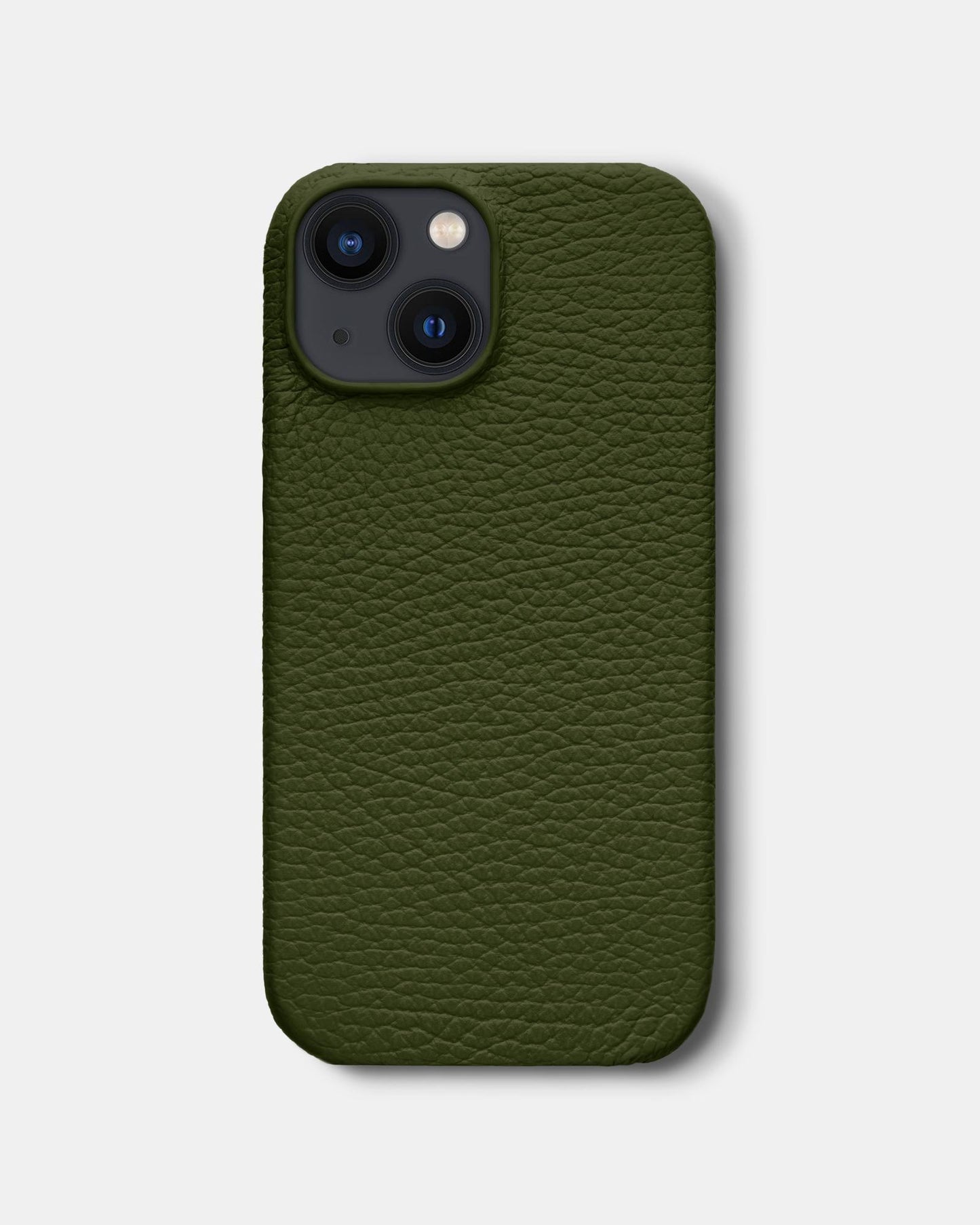 Оливковий шкіряний чохол для iPhone 14