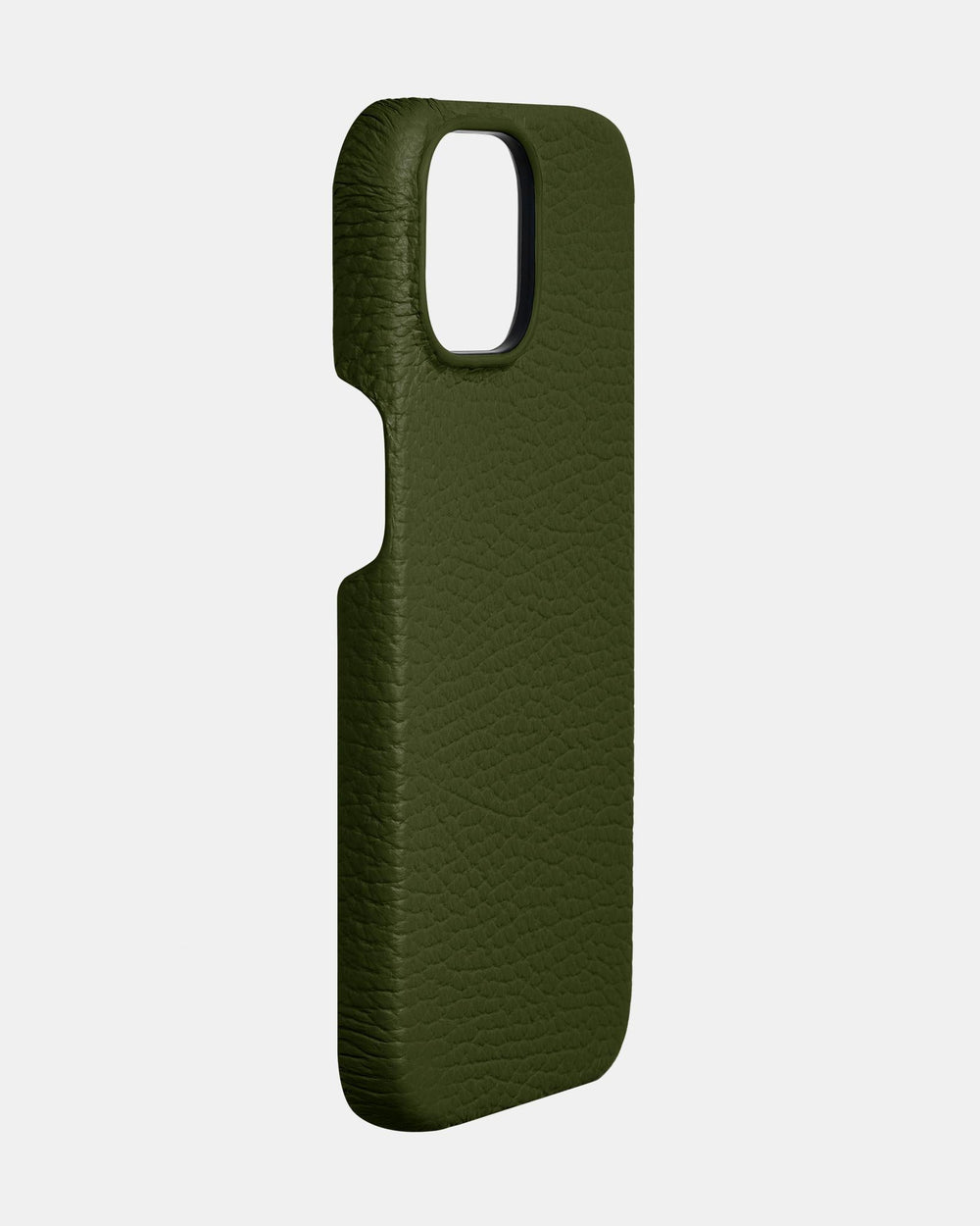 Оливковый кожаный чехол для iPhone 15 Plus