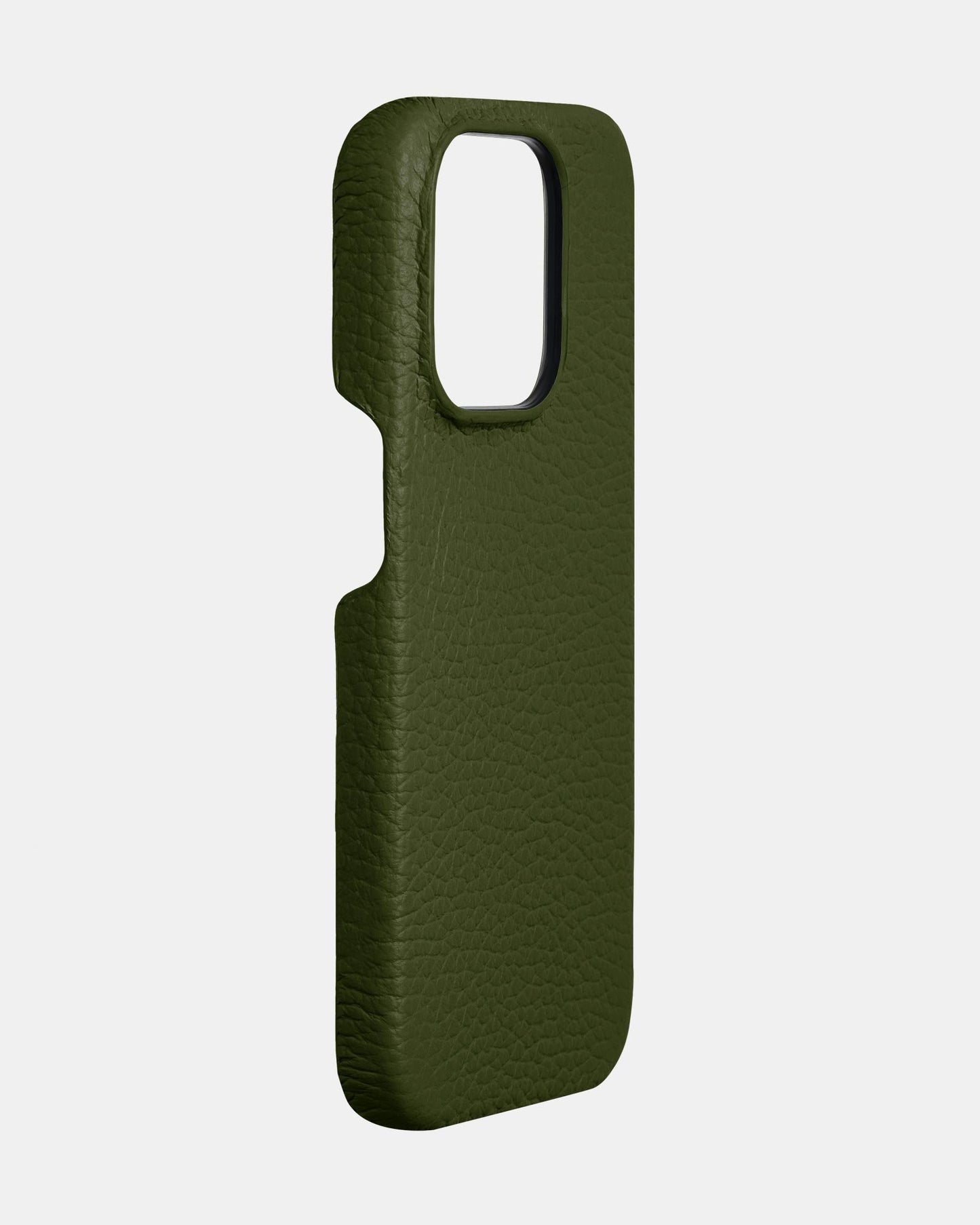 Оливковий шкіряний чохол для iPhone 13 Pro