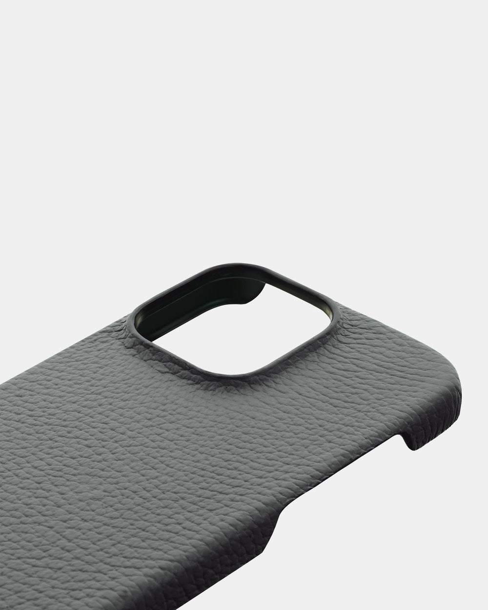 Сірий шкіряний обтягнутий чохол для iPhone 15 Pro Max