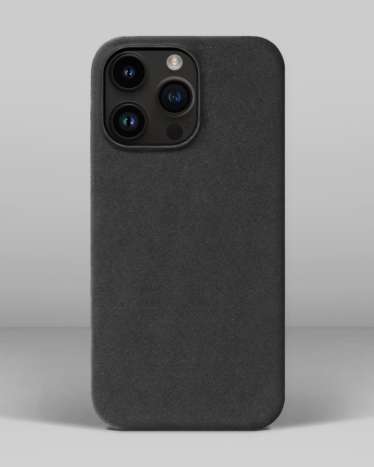 Сірий чохол з алькантари для iPhone 14 Pro Max