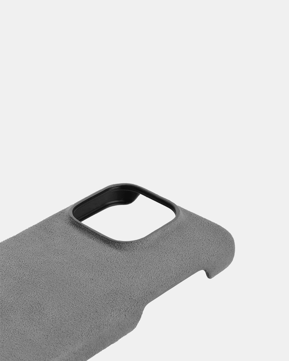 Jasnoszary pokrowiec z alcantary do iPhone 14 Pro