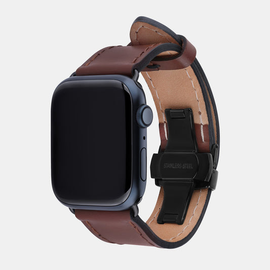 Ремінець для Apple Watch із телячої шкіри в рудому кольорі