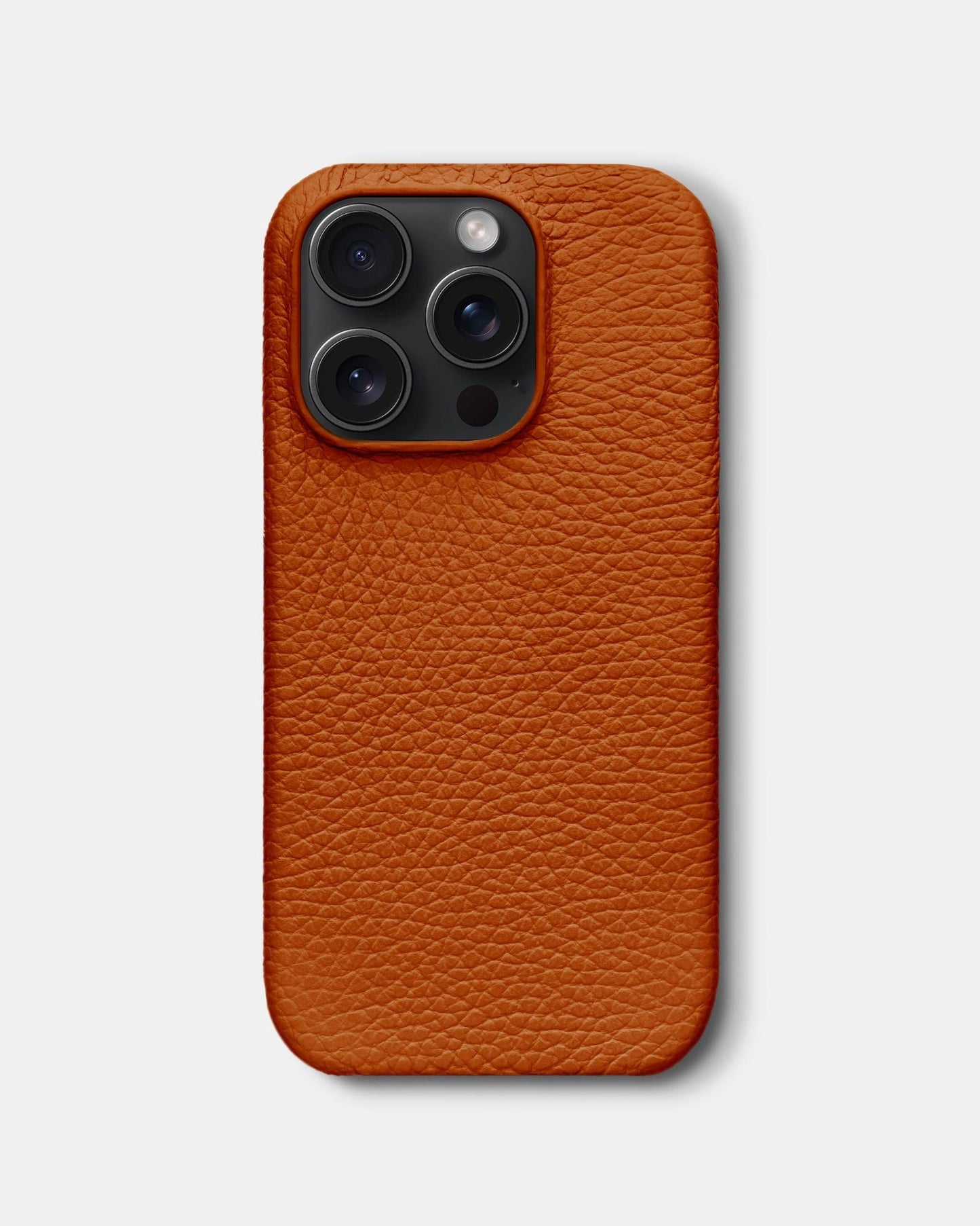 Помаранчевий шкіряний чохол для iPhone 16 Pro