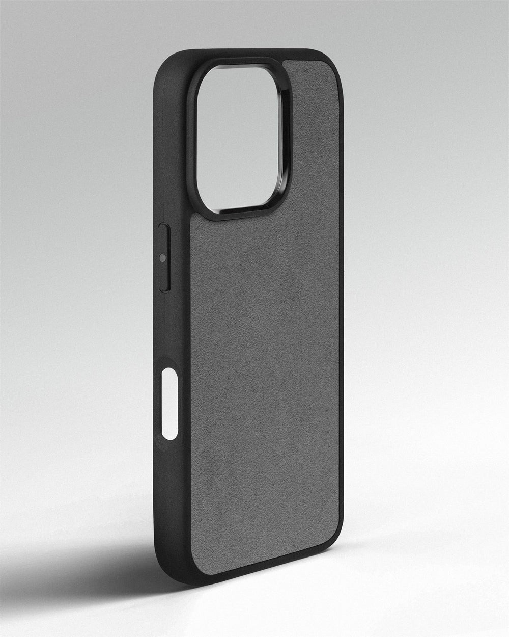 Etui z jasnoszarą wstawką z alcantary do iPhone 16 Pro Max
