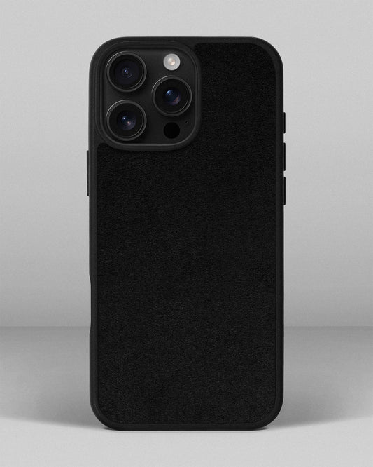 Чохол із чорною вставкою з алькантари для iPhone 16 Pro Max