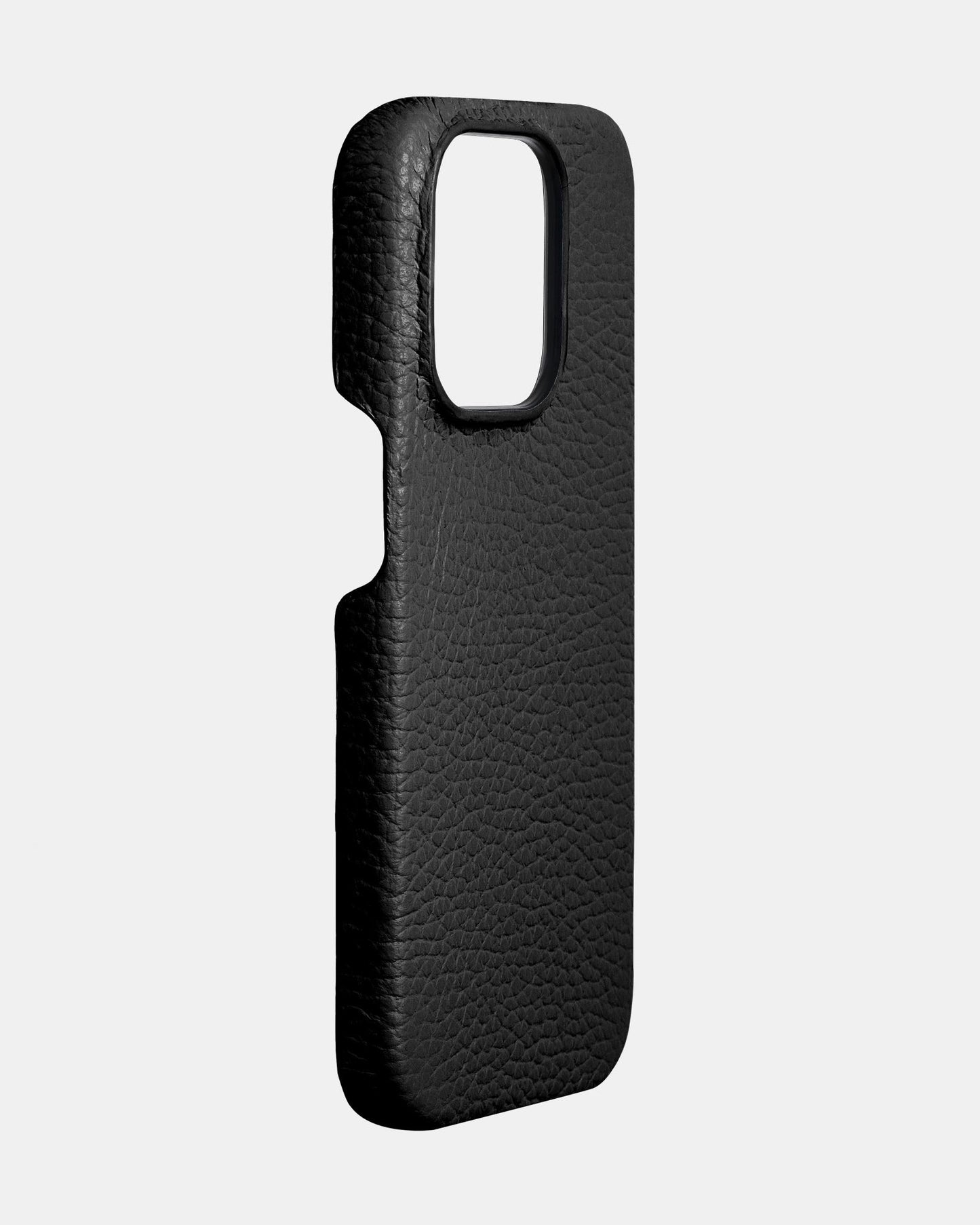 Чорний шкіряний чохол для iPhone 15 Pro