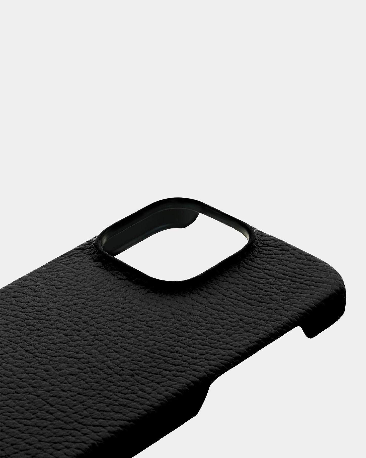 Чорний шкіряний чохол для iPhone 15 Pro