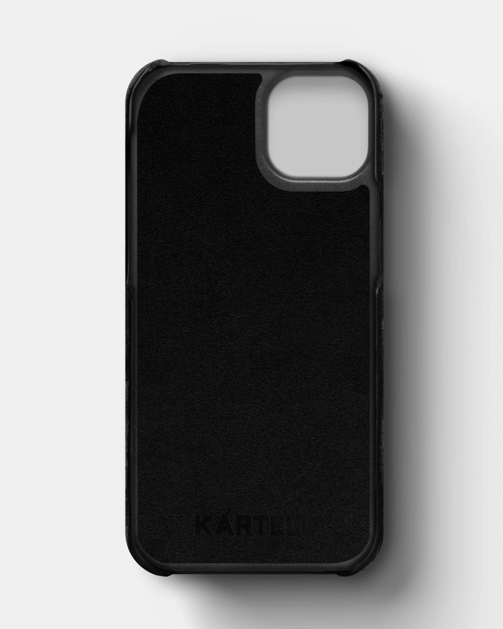 Czarne etui z alcantary do iPhone 15 Plus