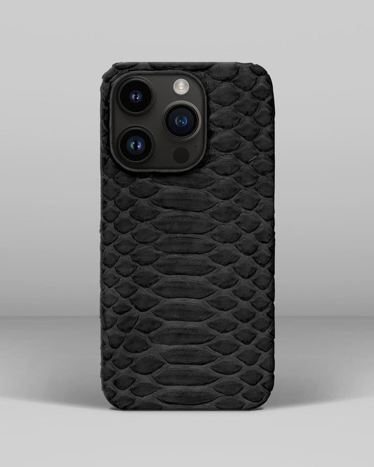 Шкіряний чохол з чорного пітона для iPhone 14 Pro