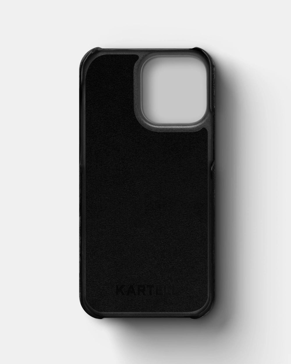 Czarne etui z alcantary do iPhone 15 Pro