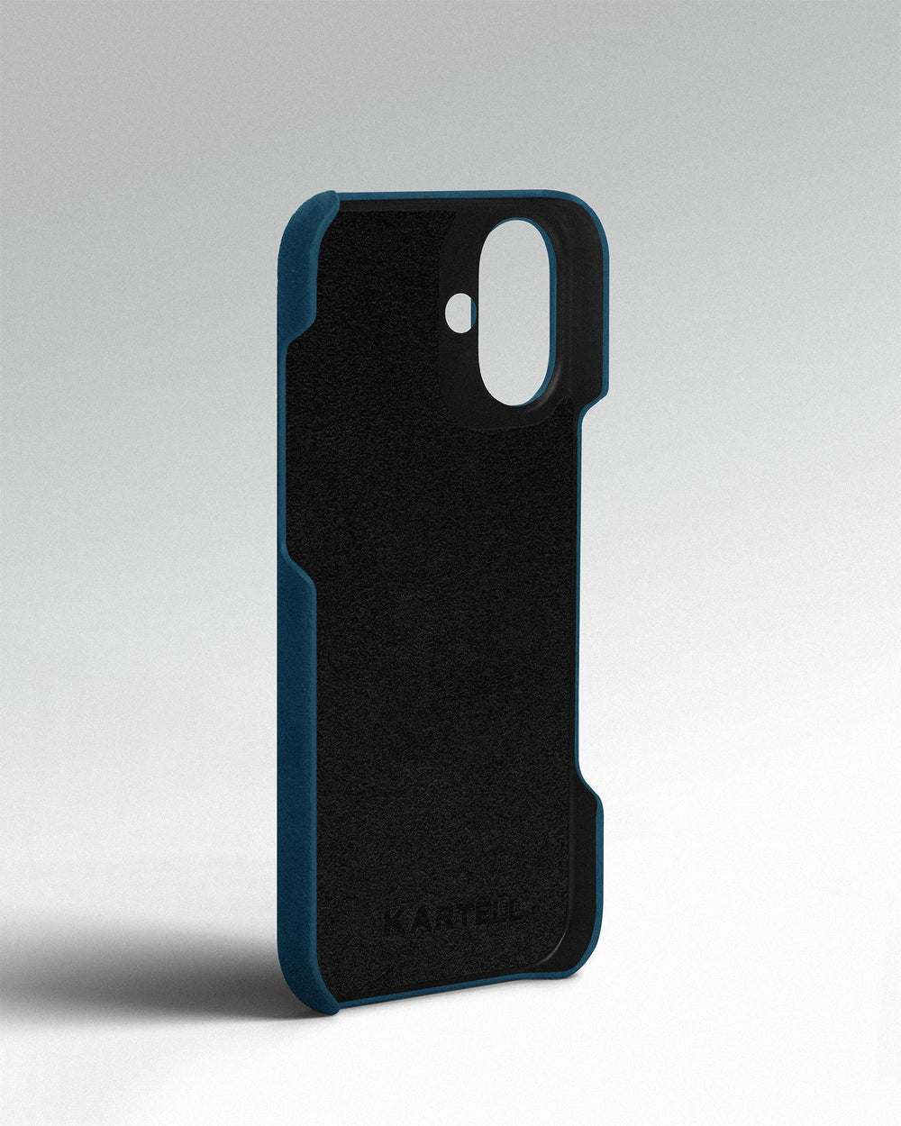 Синій обтягнутий чохол з алькантари для iPhone 16