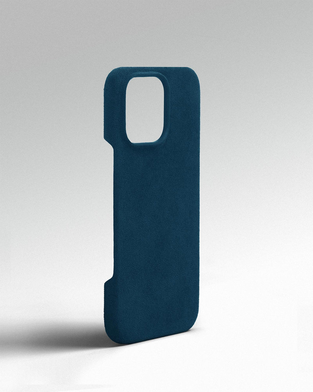 Niebieskie etui z alcantary na iPhone 16 Pro