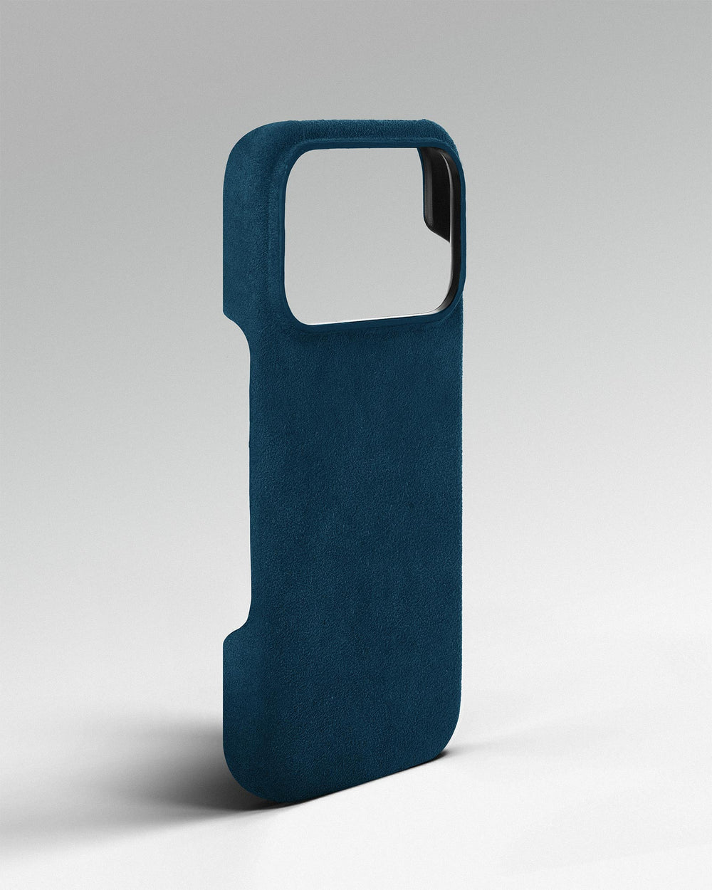 Niebieskie etui z alcantary do iPhone 17 Pro