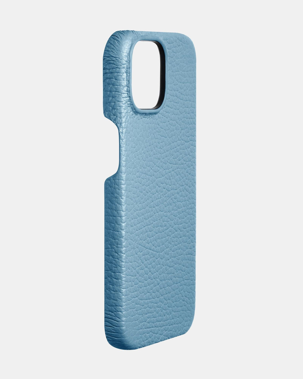 Błękitne skórzane etui na iPhone 16
