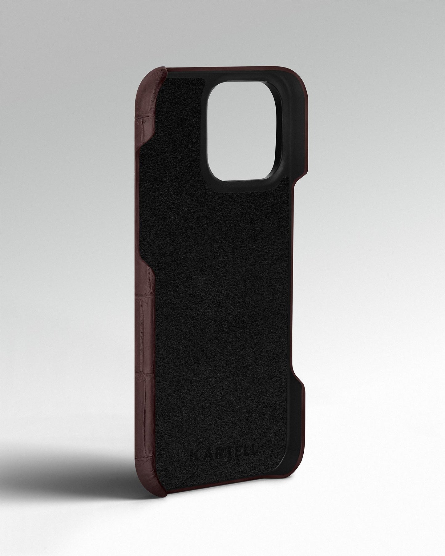 Темно-коричневий чохол обтягнутий шкірою крокодила для iPhone 14 Pro Max