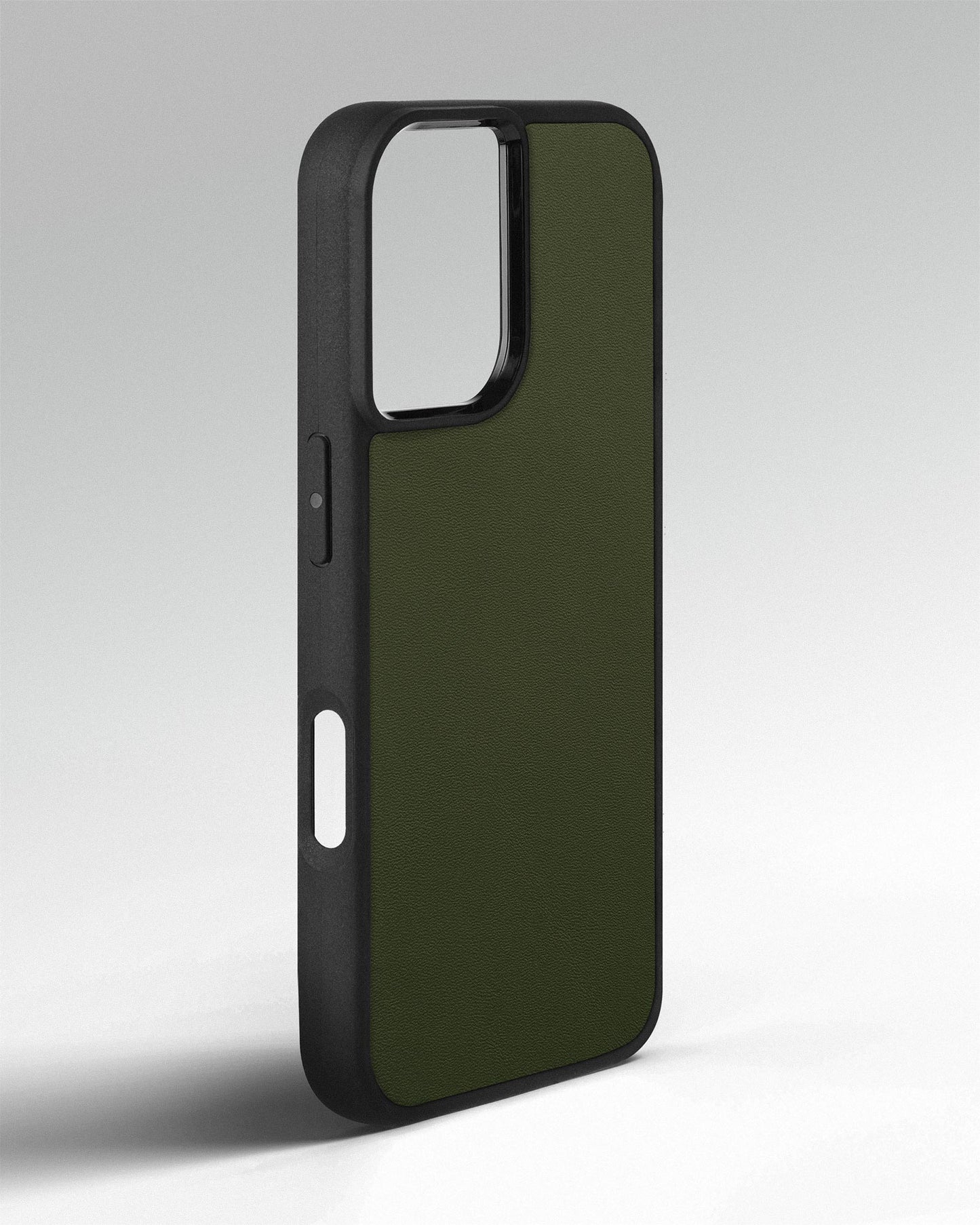 Чохол для iPhone 13 Mini із шкіри купон в зеленому кольорі з логотипом яблука