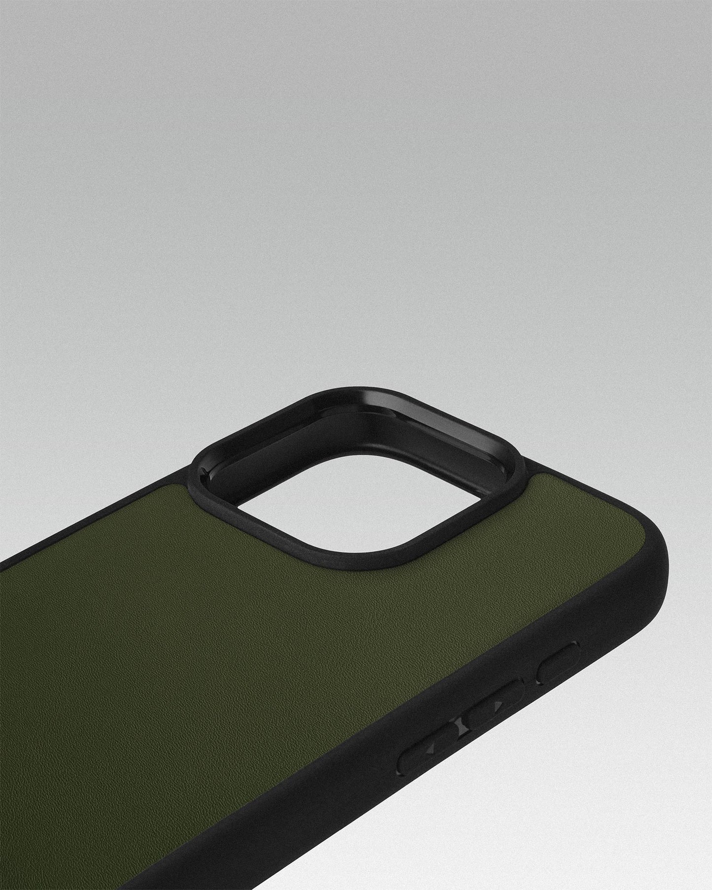 Чохол для iPhone 15 Pro Max із шкіри купон в зеленому кольорі з тисненням православного хреста