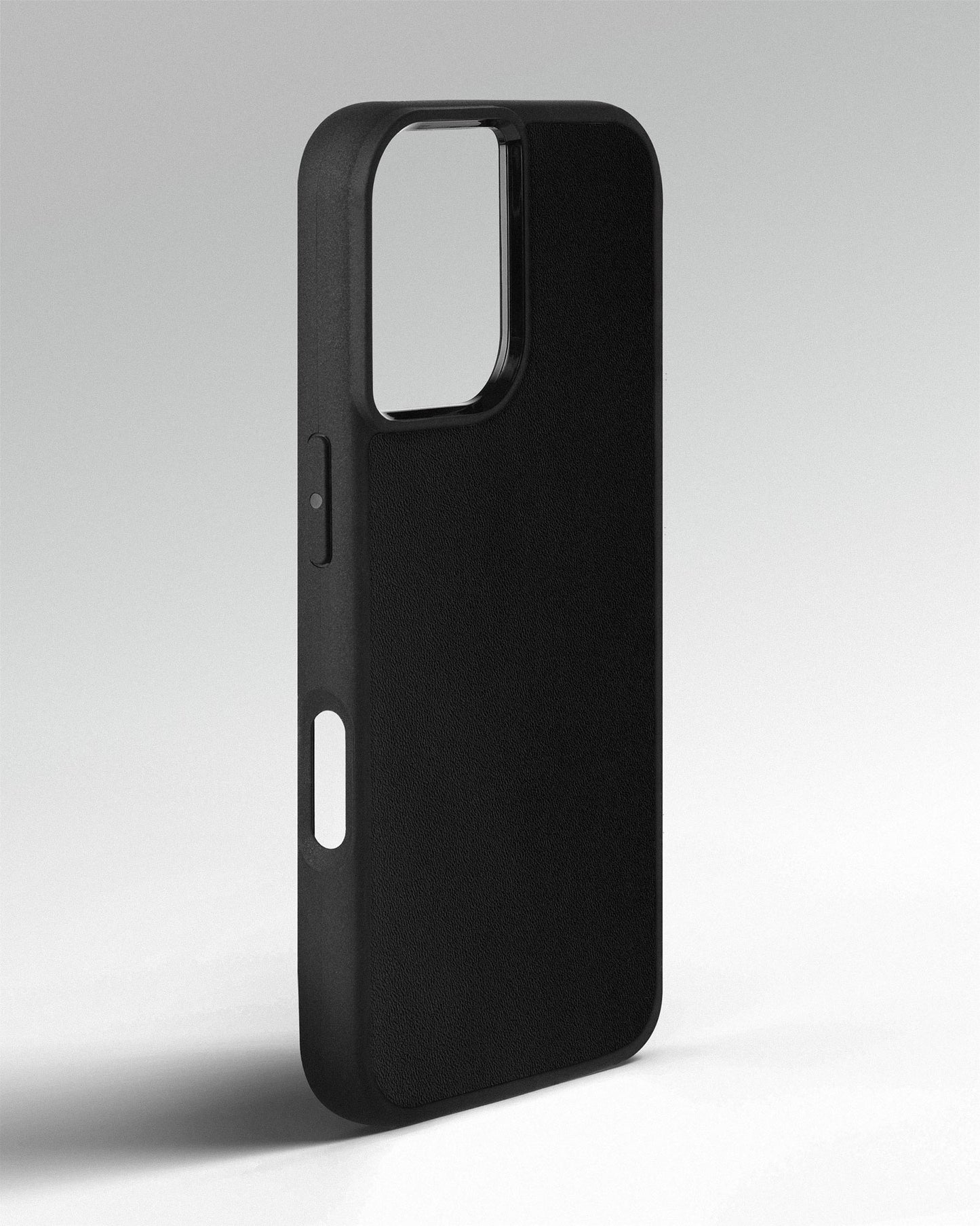 Чохол для iPhone 13 Mini із шкіри купон в чорному кольорі з логотипом яблука
