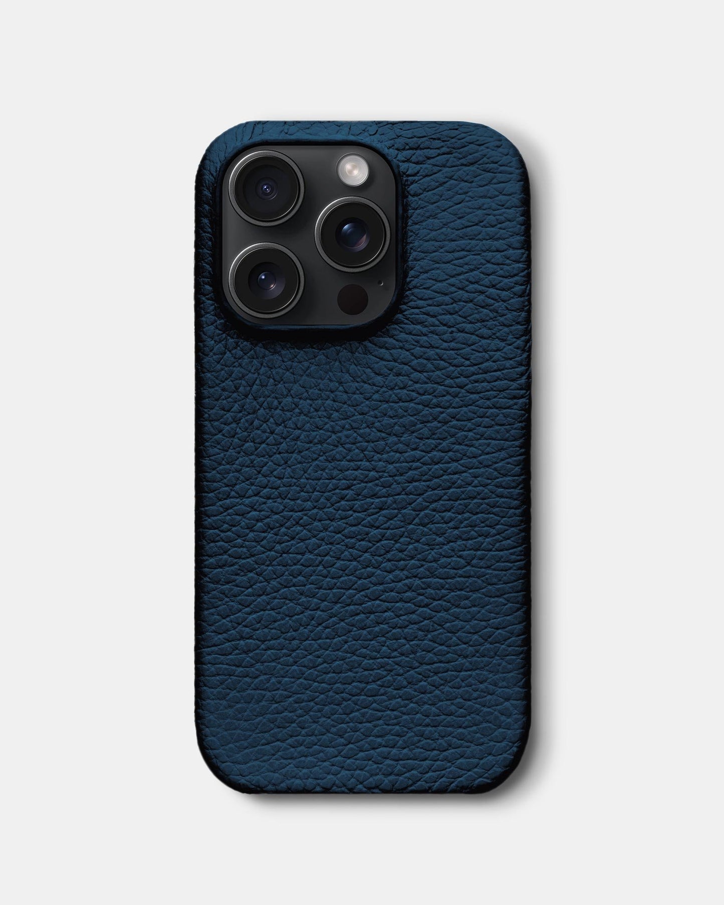 Темно-синій шкіряний чохол для iPhone 16 Pro