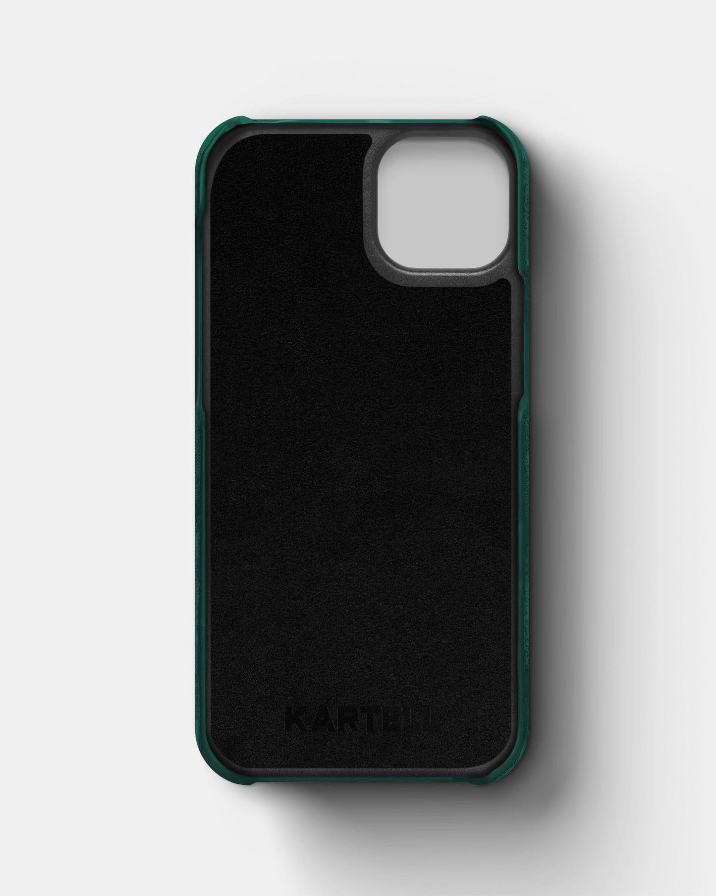 Зелений чохол з алькантари для iPhone 15
