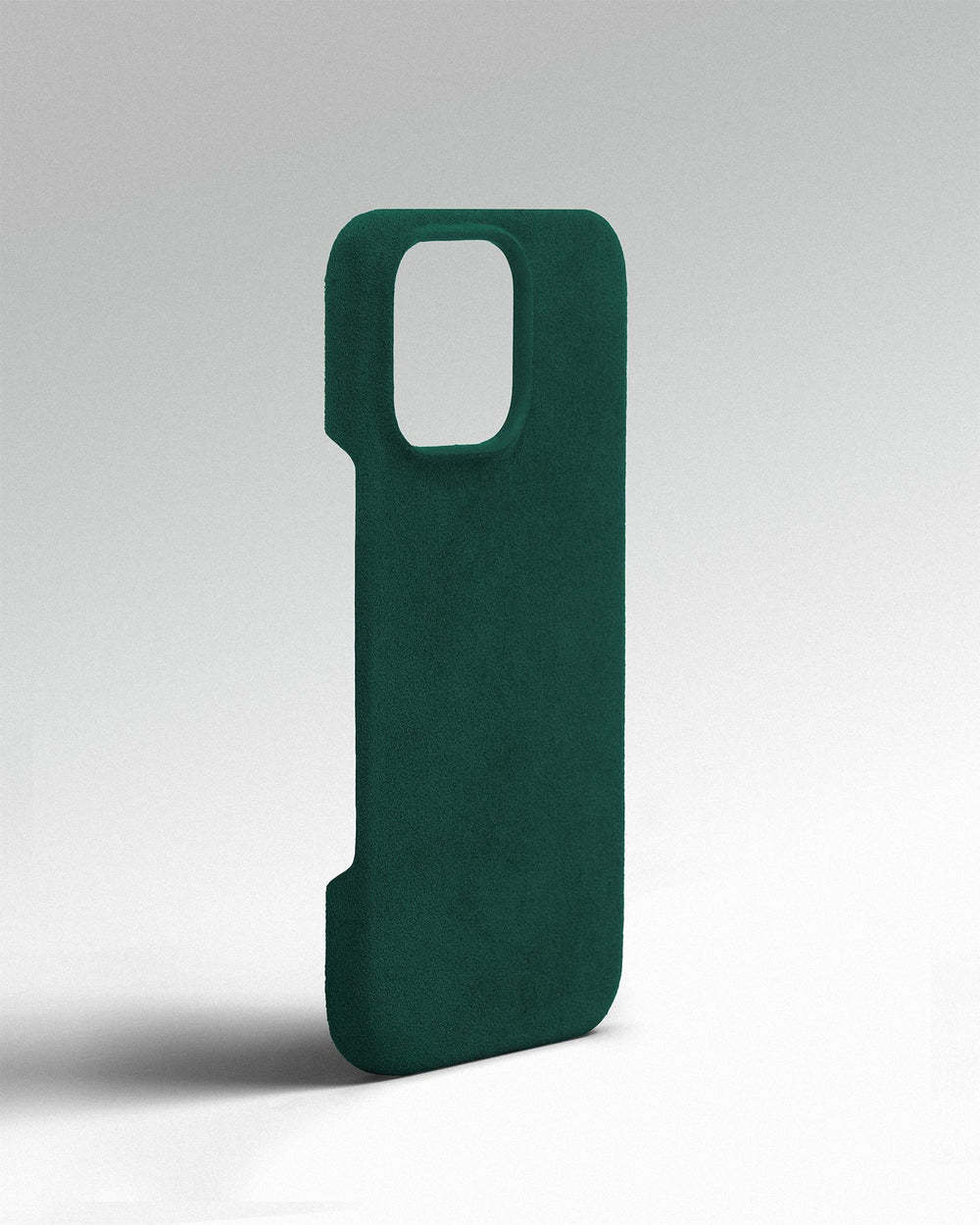 Zielone etui z alcantary na iPhone 16 Pro