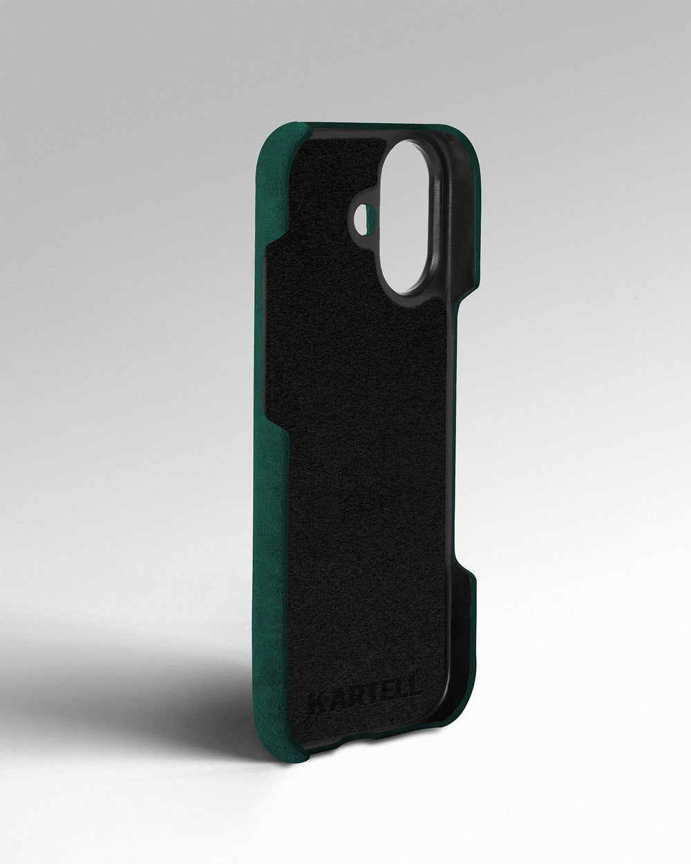 Zielone etui z alcantary do iPhone 17