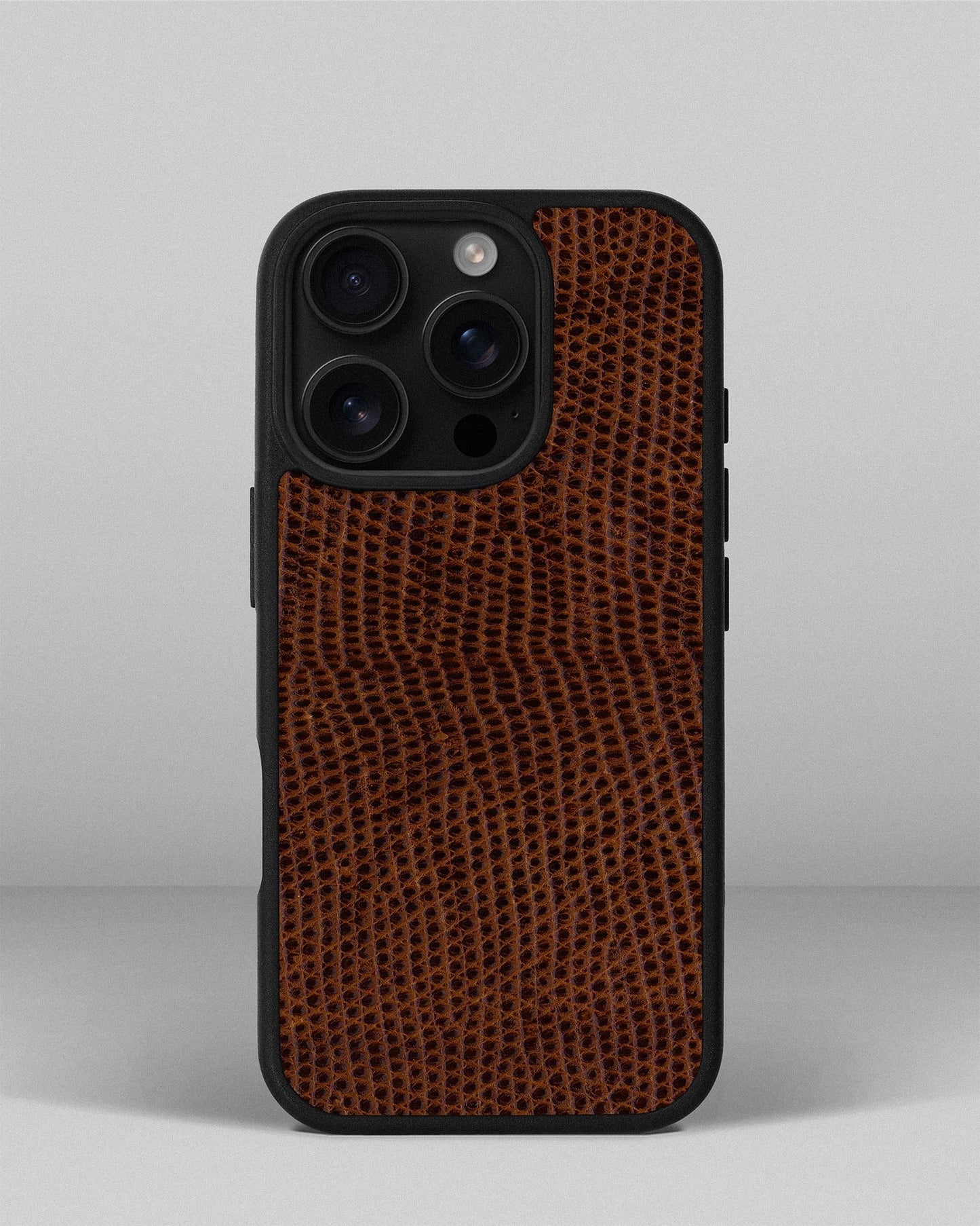 Чохол із коричневої шкіри ігуани для iPhone 16 Pro