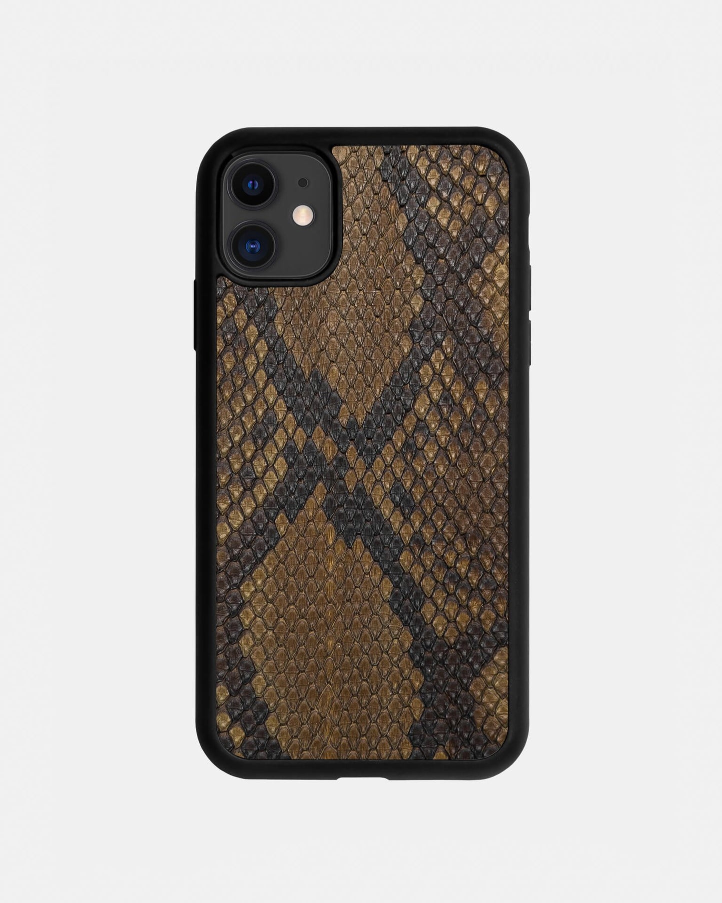 Чохол з оливкової шкіри пітона з дрібними лусочками для iPhone 11