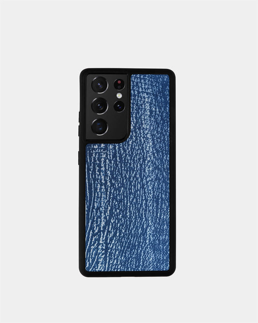 Чохол для Samsung у синьому кольорі зі шкіри акули