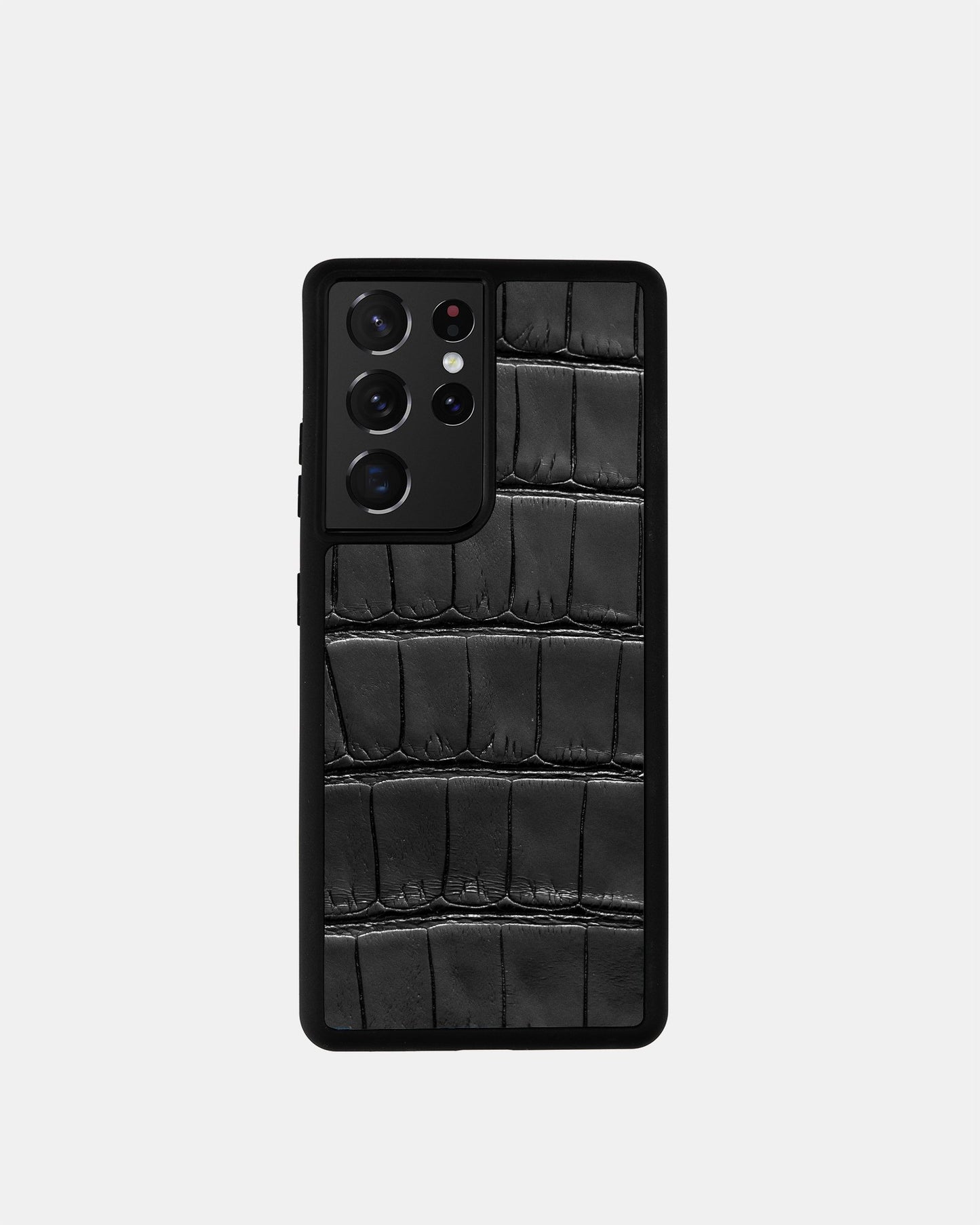 Чохол для Samsung у чорному кольорі зі шкіри крокодила