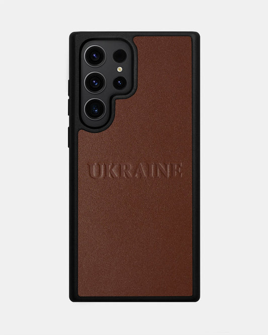 Чохол із телячої шкіри з тисненням UKRAINE для Samsung