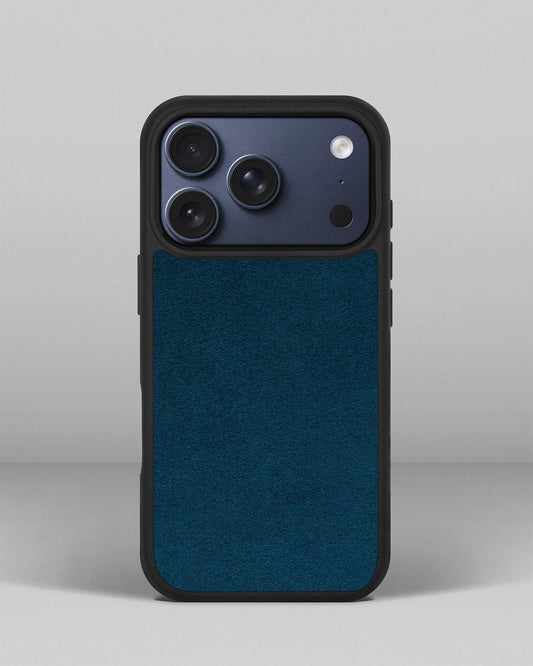 Чохол із синьою вставкою з алькантари для iPhone 17 Pro