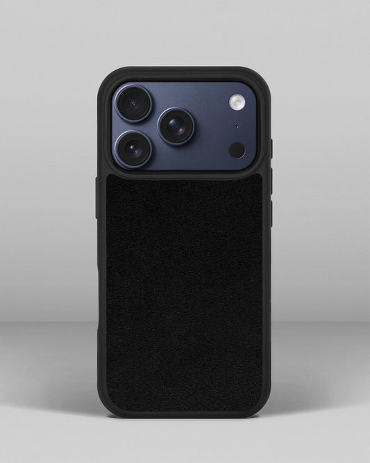 Чохол із чорною вставкою з алькантари для iPhone 17 Pro