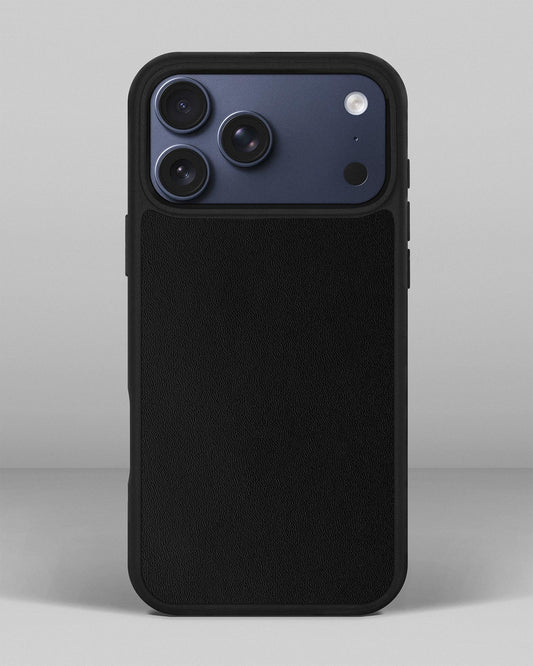 Чохол із чорної телячої шкіри для iPhone 17 Pro Max