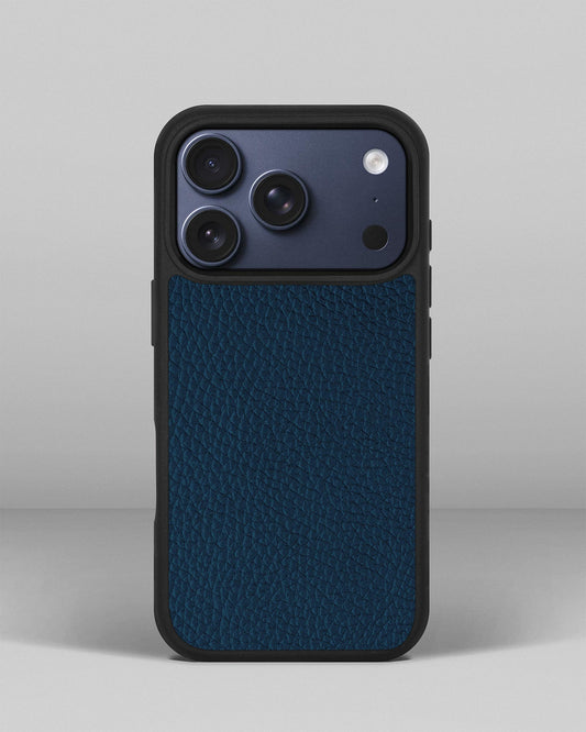 Etui z ciemnoniebieskiej cielęcej skóry floater na iPhone 17 Pro