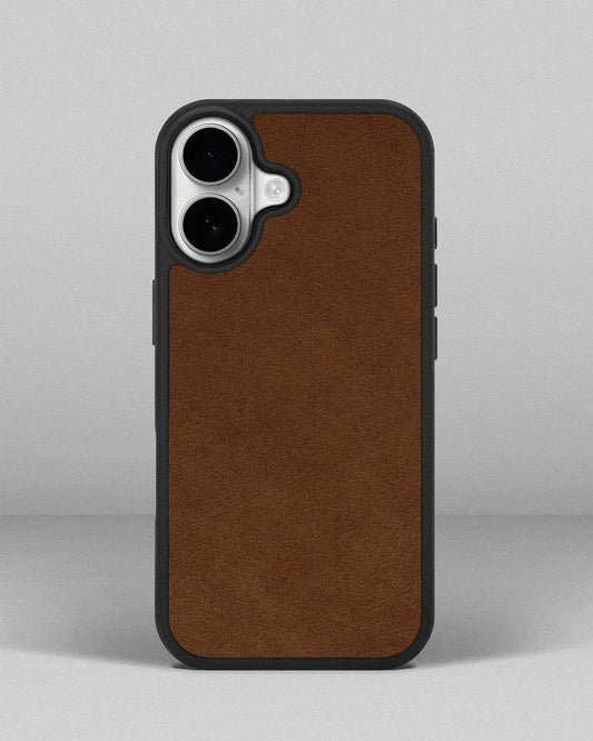 Чохол із рудою вставкою з алькантари для iPhone 17