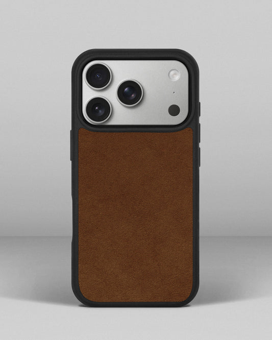 Чохол із рудою вставкою з алькантари для iPhone 17 Pro