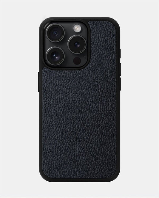 Чохол із темно-синьої телячої шкіри флотар для iPhone 15 Pro Max