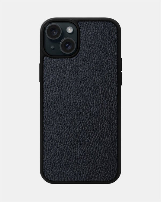 Чохол із темно-синьої телячої шкіри флотар для iPhone 15 Plus